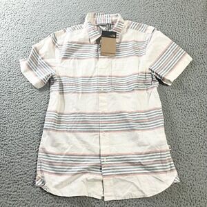 The‎ North Face Baytrail Shirt Mens Small White Stripe Short Sleeve Button Up